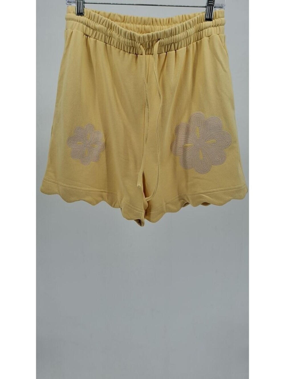 Mystree Floral Embroidered French Terry Shorts